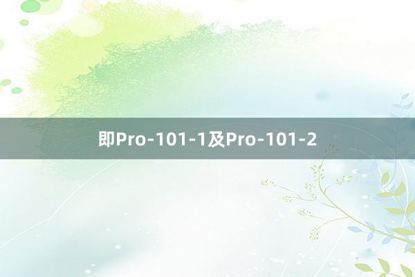 即Pro-101-1及Pro-101-2